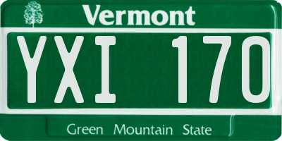 VT license plate YXI170