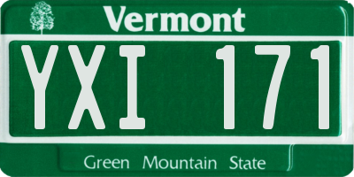 VT license plate YXI171