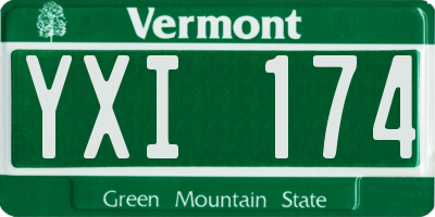 VT license plate YXI174