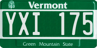 VT license plate YXI175