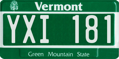 VT license plate YXI181
