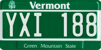 VT license plate YXI188
