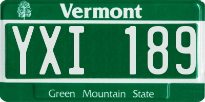 VT license plate YXI189