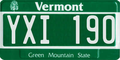VT license plate YXI190