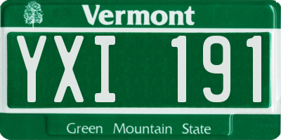 VT license plate YXI191