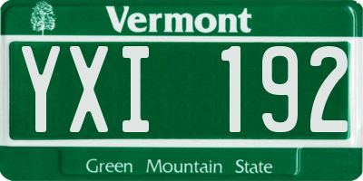 VT license plate YXI192