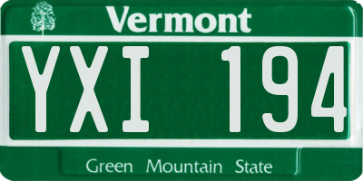 VT license plate YXI194