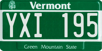 VT license plate YXI195