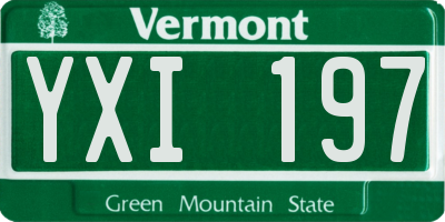 VT license plate YXI197