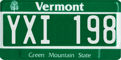 VT license plate YXI198