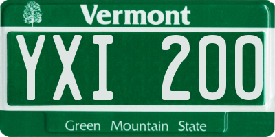 VT license plate YXI200