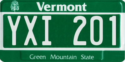 VT license plate YXI201