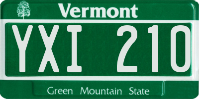 VT license plate YXI210
