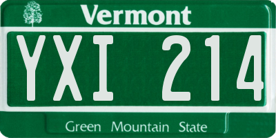 VT license plate YXI214