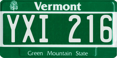 VT license plate YXI216