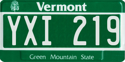 VT license plate YXI219