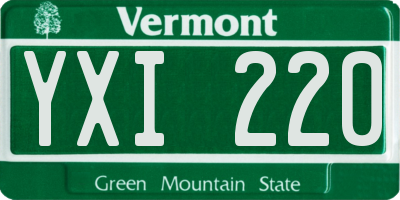 VT license plate YXI220