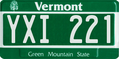 VT license plate YXI221