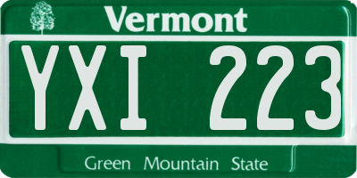 VT license plate YXI223