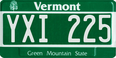 VT license plate YXI225