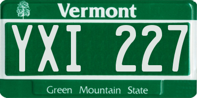 VT license plate YXI227