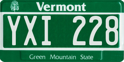 VT license plate YXI228