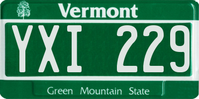 VT license plate YXI229