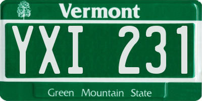 VT license plate YXI231