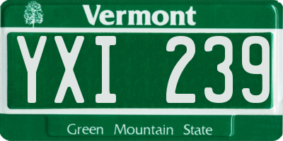 VT license plate YXI239