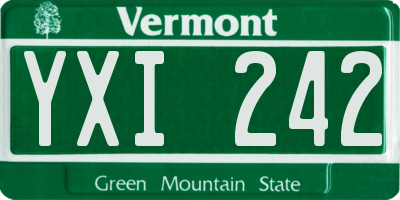 VT license plate YXI242
