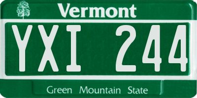 VT license plate YXI244
