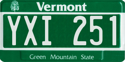 VT license plate YXI251