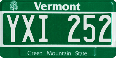 VT license plate YXI252