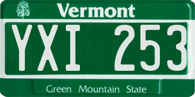 VT license plate YXI253
