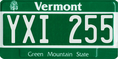 VT license plate YXI255