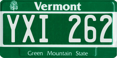 VT license plate YXI262
