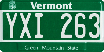 VT license plate YXI263