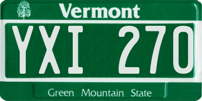 VT license plate YXI270