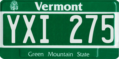 VT license plate YXI275
