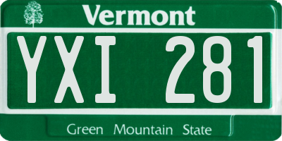 VT license plate YXI281