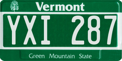 VT license plate YXI287
