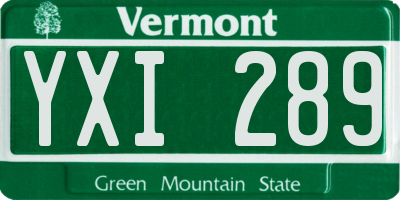 VT license plate YXI289