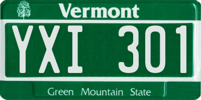 VT license plate YXI301