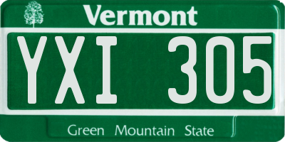 VT license plate YXI305