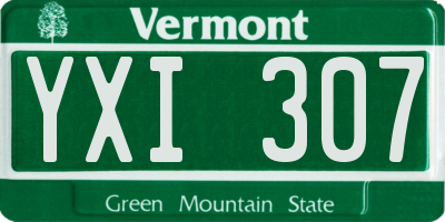 VT license plate YXI307