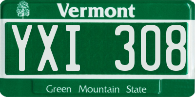 VT license plate YXI308