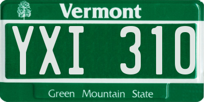 VT license plate YXI310