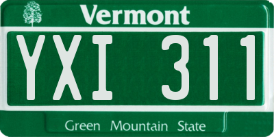 VT license plate YXI311