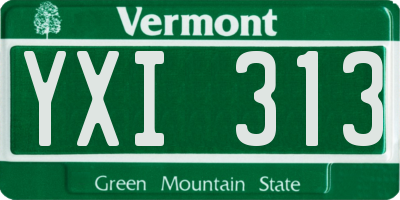 VT license plate YXI313