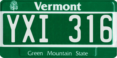 VT license plate YXI316